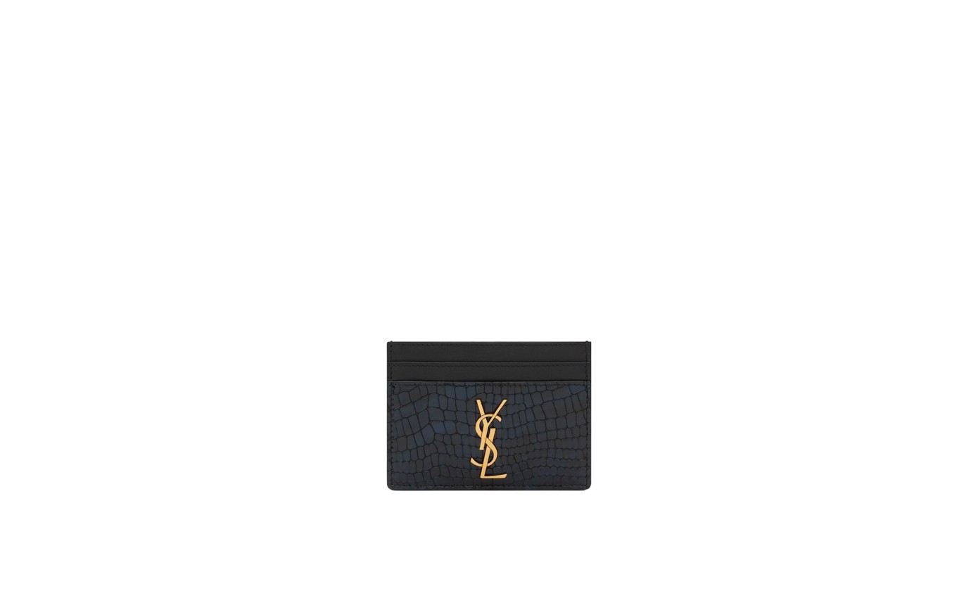 Visuel 1 : Collection Saint Laurent Bordeaux | Porte Carte Croco bleu| Boutique d'accessoires de Luxe Parenthese Bordeaux